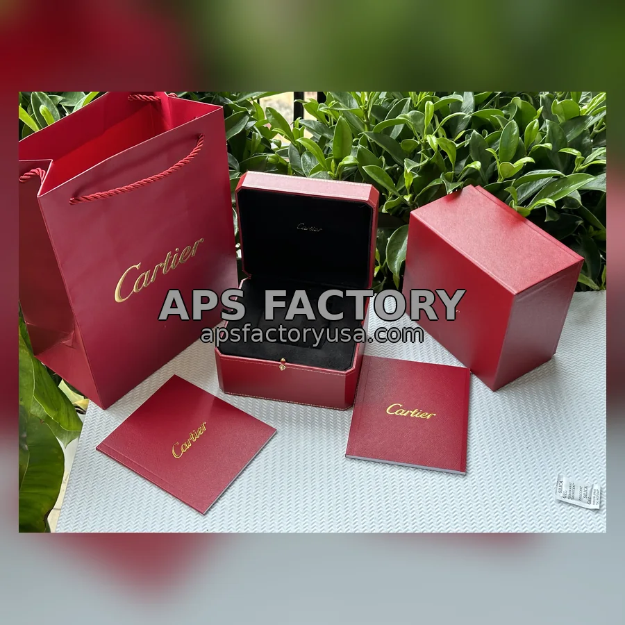 Cartier red box with papers and bag